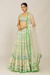 Shop_Gopi Vaid_Ivory Lehenga Georgette Embroidered Hand Machine Avantika Bridal Set _at_Aza_Fashions