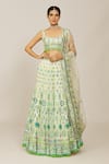 Buy_Gopi Vaid_Ivory Lehenga And Bustier Georgette Aanya Mela Embellished Bridal Set _at_Aza_Fashions