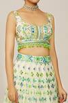 Shop_Gopi Vaid_Ivory Lehenga And Bustier Georgette Aanya Mela Embellished Bridal Set _Online_at_Aza_Fashions