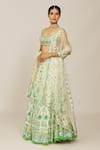 Shop_Gopi Vaid_Ivory Lehenga Georgette Embroidered Hand Machine Shifa Mela Bridal Set _at_Aza_Fashions