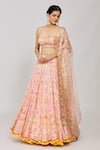 Buy_Gopi Vaid_Pink Lehenga Georgette Embroidery Mirror Prisha And Sequin Bridal Set _at_Aza_Fashions