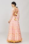 Gopi Vaid_Pink Lehenga Georgette Embroidery Mirror Urvashi Mela Work Bridal Set _Online_at_Aza_Fashions