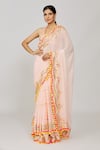 Buy_Gopi Vaid_Pink Saree Chiffon Embroidery Anika Scallop Border With Blouse  _Online_at_Aza_Fashions