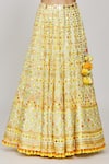 Buy_Gopi Vaid_Yellow Lehenga Georgette Embroidery Mirror Cape Open Ashi Set _Online_at_Aza_Fashions