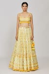 Shop_Gopi Vaid_Yellow Lehenga Georgette Embroidery Mirror Cape Open Ashi Set _at_Aza_Fashions