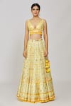 Buy_Gopi Vaid_Yellow Lehenga Georgette Embroidery Mirror Dayita Sequin And Work Bridal Set _Online_at_Aza_Fashions