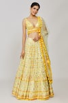 Shop_Gopi Vaid_Yellow Lehenga Georgette Embroidery Mirror Dayita Sequin And Work Bridal Set _at_Aza_Fashions