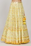 Gopi Vaid_Yellow Lehenga Georgette Embroidery Mirror Dayita Sequin And Work Bridal Set _at_Aza_Fashions