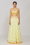 Buy_Gopi Vaid_Yellow Skirt Georgette Embroidered And Printed Thread Round Priti Victorian Set _Online_at_Aza_Fashions