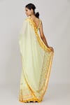 Gopi Vaid_Yellow Saree Chiffon Embroidered Srini Re-draped Tiered With Blouse  _Online_at_Aza_Fashions