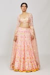 Buy_Gopi Vaid_Pink Lehenga Georgette Embroidery Mirror Urvashi Mela Work Bridal Set _at_Aza_Fashions