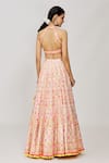 Gopi Vaid_Pink Lehenga Georgette Embroidery Mirror Halter Neck Ojasvi Set _Online_at_Aza_Fashions