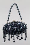 Buy_BAG HEAD_Blue Semi-precious Stone Abstract Semi Embellished Bag _at_Aza_Fashions