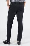 Shop_S&N by Shantnu Nikhil_Black Suiting Fabric Brushed Plain Tapered Trouser _Online_at_Aza_Fashions