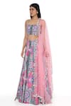 Buy_Payal Singhal_Pink Georgette Printed Bouquet Square Neck Lehenga Set _Online_at_Aza_Fashions