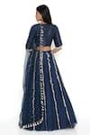 Shop_Payal Singhal_Blue Banarasi Silk Embellished Tassel Round Lehenga Set _at_Aza_Fashions