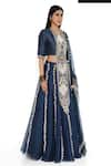 Payal Singhal_Blue Banarasi Silk Embellished Tassel Round Lehenga Set _Online_at_Aza_Fashions