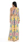 Shop_Payal Singhal_Yellow Crepe Embroidery Floral Asymmetric Neck Abstract Print Top With Skirt _at_Aza_Fashions