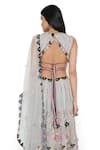 Shop_Payal Singhal_Grey Georgette Embroidery Geometric Round Neck Lehenga Set _at_Aza_Fashions