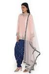 Buy_Payal Singhal_Pink Silk Embroidered Mukaish Round Kurta Salwar Set _Online_at_Aza_Fashions