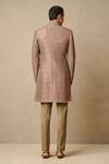 Shop_Tarun Tahiliani_Beige Silk Stones, Embroidery Floral Print And Sherwani Set_at_Aza_Fashions