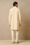 Tarun Tahiliani_Ivory Katan Silk Textured Kurta With Trouser _Online_at_Aza_Fashions