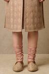 Shop_Tarun Tahiliani_Pink Georgette Embroidered Chikankari Mughal Work Sherwani Set _Online_at_Aza_Fashions