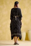 Shop_5elements_Black Modal Sequins V-neck Annika Printed Kaftan With Belt _at_Aza_Fashions