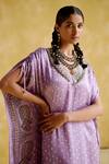Buy_5elements_Purple Modal, Satin Embroidery V-neck Anuradha V Kaftan _Online_at_Aza_Fashions