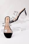 Shop House Of Vian Black Studs Christie Double Transparent Strap Heels at Aza Fashions Shop_House Of Vian_Black Studs Christie Double Transparent Strap Heels_at_Aza_Fashions