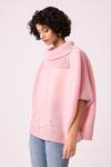Scarlet Sage_Pink Polyester Sloane Pearl Embellished Top_at_Aza_Fashions