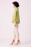 Shop_Scarlet Sage_Green Polyester Sloane Pearl Embellished Top_Online_at_Aza_Fashions