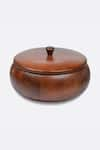 Buy_BRICK BROWN_Brown Wood Roti Box _Online_at_Aza_Fashions