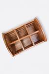 Brick Brown Brown Wood Two In One Flatware Organizer And Tea Glass Holder Online at Aza Fashions Brick Brown_Brown Wood Two In One Flatware Organizer And Tea Glass Holder_Online_at_Aza_Fashions
