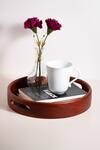 Buy_Brick Brown_Brown Wood Classic Round Serving Tray_at_Aza_Fashions
