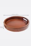 Brick Brown_Brown Wood Classic Round Serving Tray_Online_at_Aza_Fashions