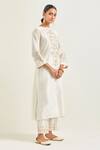 Buy_Anantaa By Roohi_Off White Silk, Chanderi Sequins, Embroidery, Gota Patti Boat Flower Kurta Set 