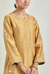 Buy Anantaa By Roohi Yellow Silk, Chanderi Sequins, Gota Patti, Floral Bloom Kurta And Pant Set Buy_Anantaa By Roohi_Yellow Silk, Chanderi Sequins, Gota Patti, Floral Bloom Kurta And Pant Set