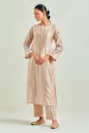 Buy_Anantaa by Roohi_Pink Silk Chanderi Embroidered Sequins Round Flower Bloom Kurta Pant Set _Online_at_Aza_Fashions