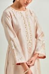 Buy_Anantaa by Roohi_Pink Silk Chanderi Embroidered Sequins Round Scattered Floret Kurta And Pant Set 