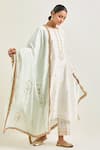 Anantaa By Roohi Off White Silk, Chanderi Sequins, Gota Patti, Embroidery Floral Hand Kurta Set Online Anantaa By Roohi_Off White Silk, Chanderi Sequins, Gota Patti, Embroidery Floral Hand Kurta Set _Online