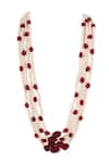 Buy_Riana Jewellery_Red And White Beads & Pearls Long Necklace _at_Aza_Fashions