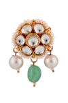 Riana Jewellery_Green Stones Layered Tear Drop Necklace Set _Online_at_Aza_Fashions