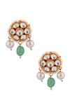 Buy_Riana Jewellery_Green Stones Layered Tear Drop Necklace Set _Online_at_Aza_Fashions