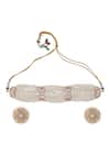 Buy_Riana Jewellery_White Pearls Floral Jadtar Stones Necklace Set _at_Aza_Fashions