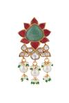 Riana Jewellery_White Beads, Pearls, Stones Floral Jadtar Necklace Set _Online_at_Aza_Fashions