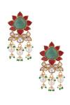 Buy_Riana Jewellery_White Beads, Pearls, Stones Floral Jadtar Necklace Set _Online_at_Aza_Fashions