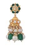 Riana Jewellery_Emerald Green Pearls, Beads, Stones Floral Cut Work Necklace Set _Online_at_Aza_Fashions