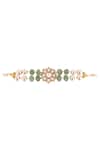 Buy_Riana Jewellery_White Beads, Pearls, Stones Mughal Jadtar Bracelet _at_Aza_Fashions