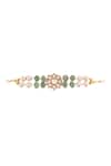 Shop_Riana Jewellery_White Beads, Pearls, Stones Mughal Jadtar Bracelet _at_Aza_Fashions